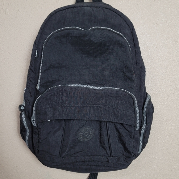 Kipling Hiker Hal Expandable Large Backpack Nylon Black No Monkey - Picture 2 of 16